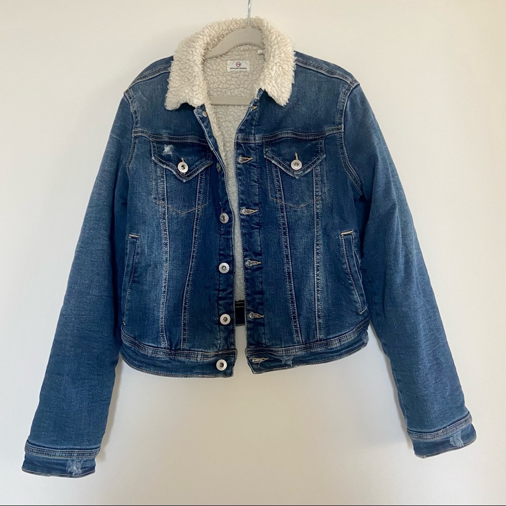 Girls sherpa lined AG denim jacket